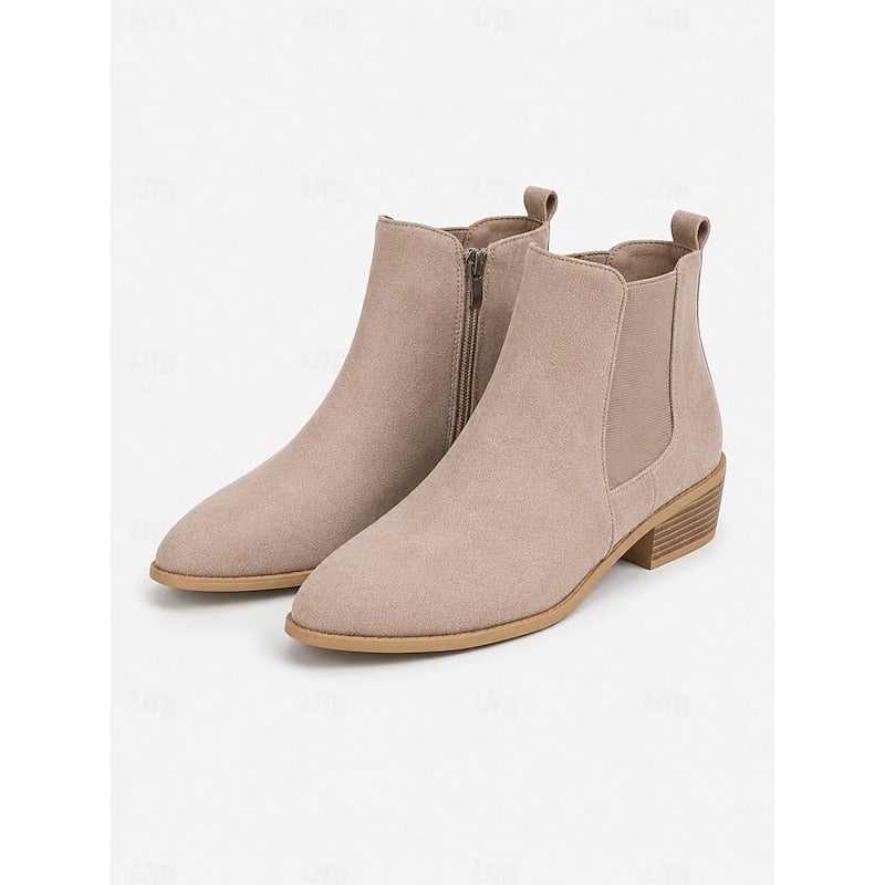 Women's Pointed-Toe Block Heel Ankle Boots