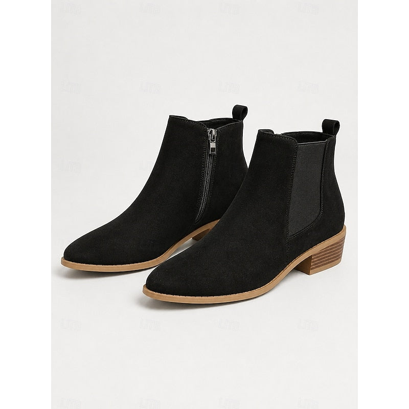 Women's Pointed-Toe Block Heel Ankle Boots