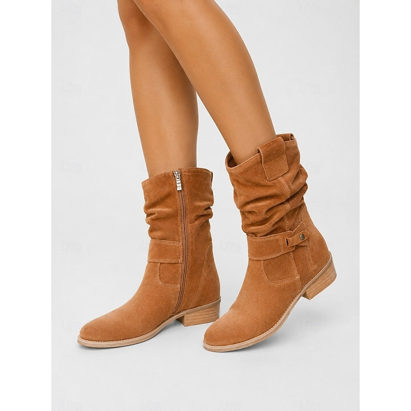 Women's Slouchy Buckle Ankle Boots