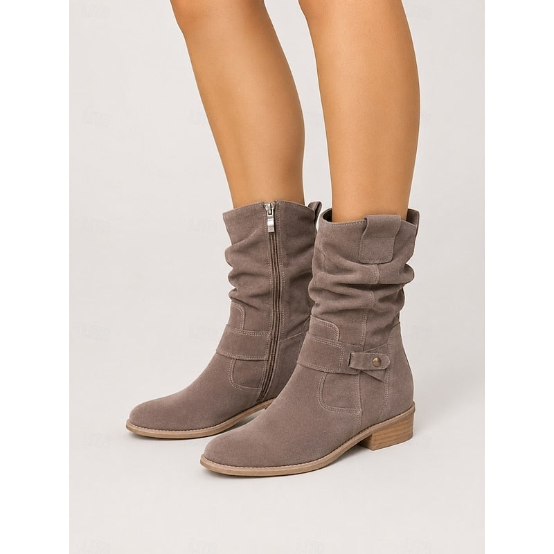 Women's Slouchy Buckle Ankle Boots