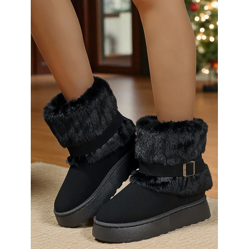 Women's Fur-Look Cuff Ankle Boots