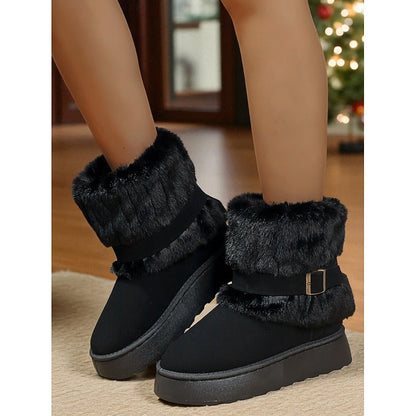 Women's Fur-Look Cuff Ankle Boots