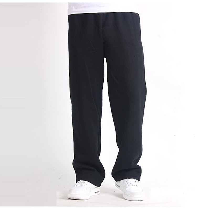 Men's Relaxed Straight-Leg Pants with Elastic Waist