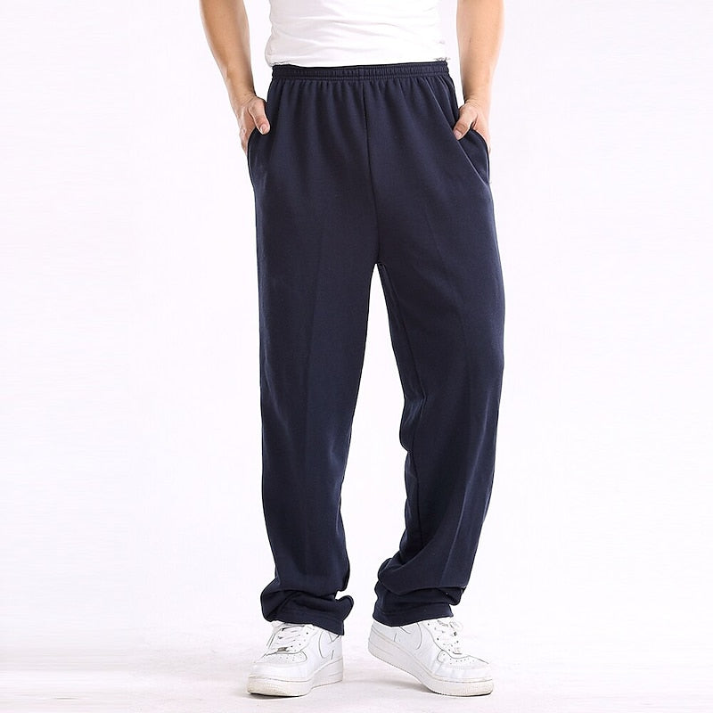 Men's Relaxed Straight-Leg Pants with Elastic Waist