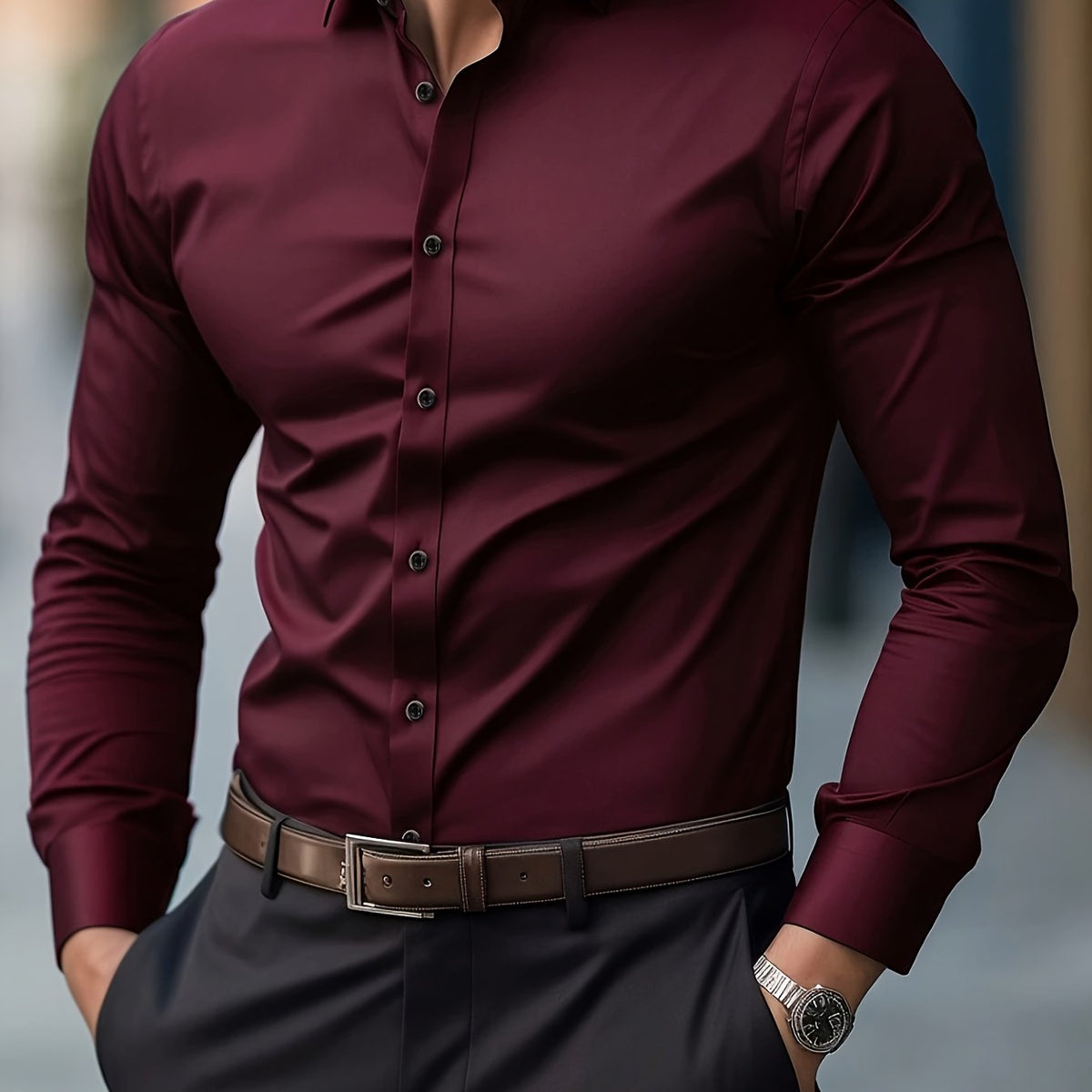 Men's Tailored Long-Sleeve Shirt