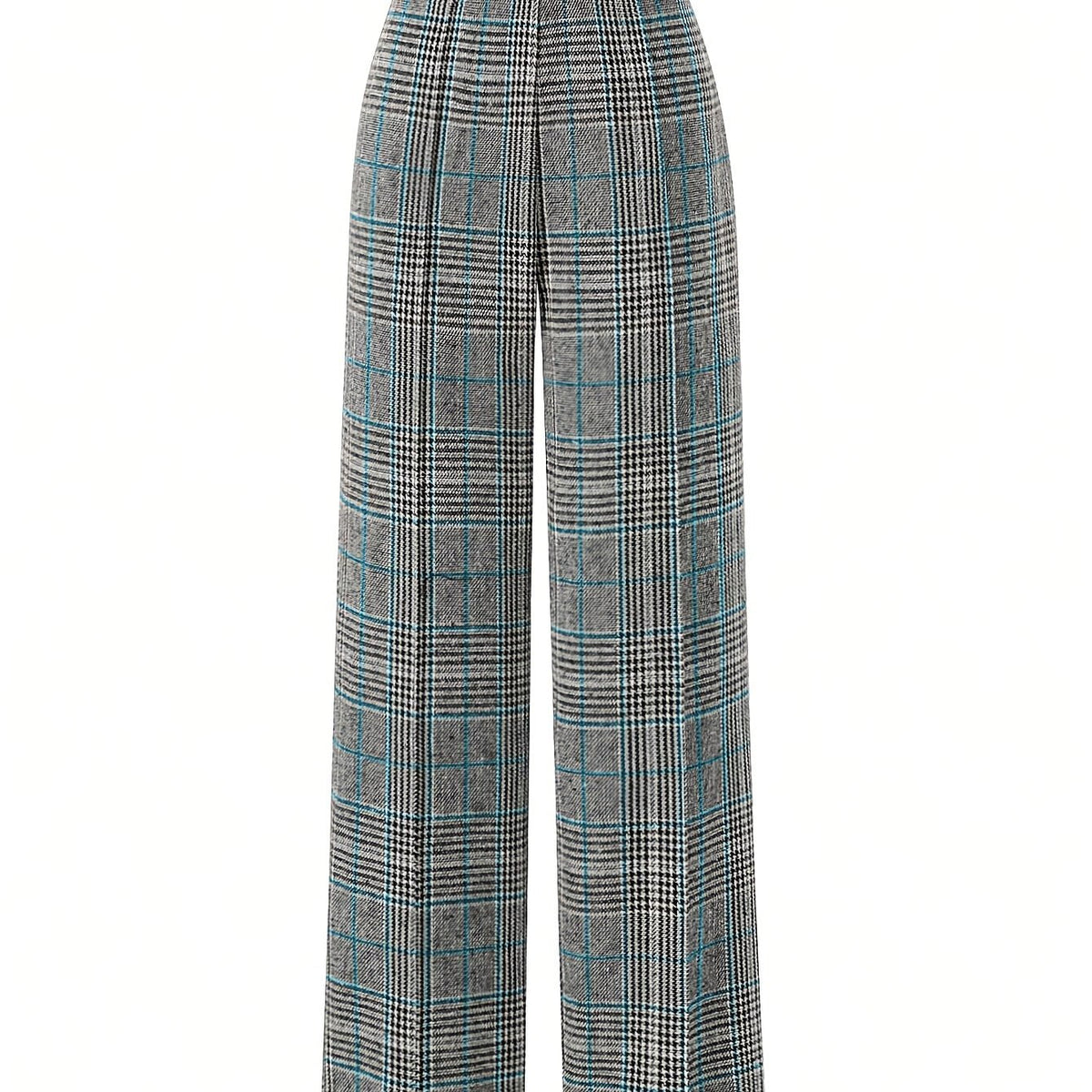 Women's Wide-Leg Plaid Trousers