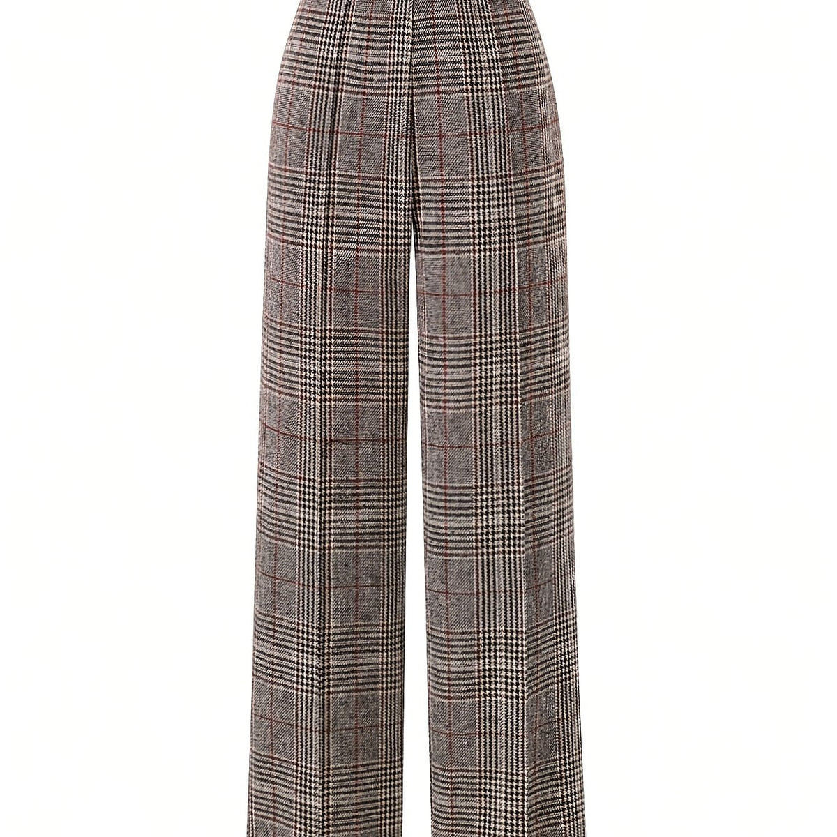 Women's Wide-Leg Plaid Trousers