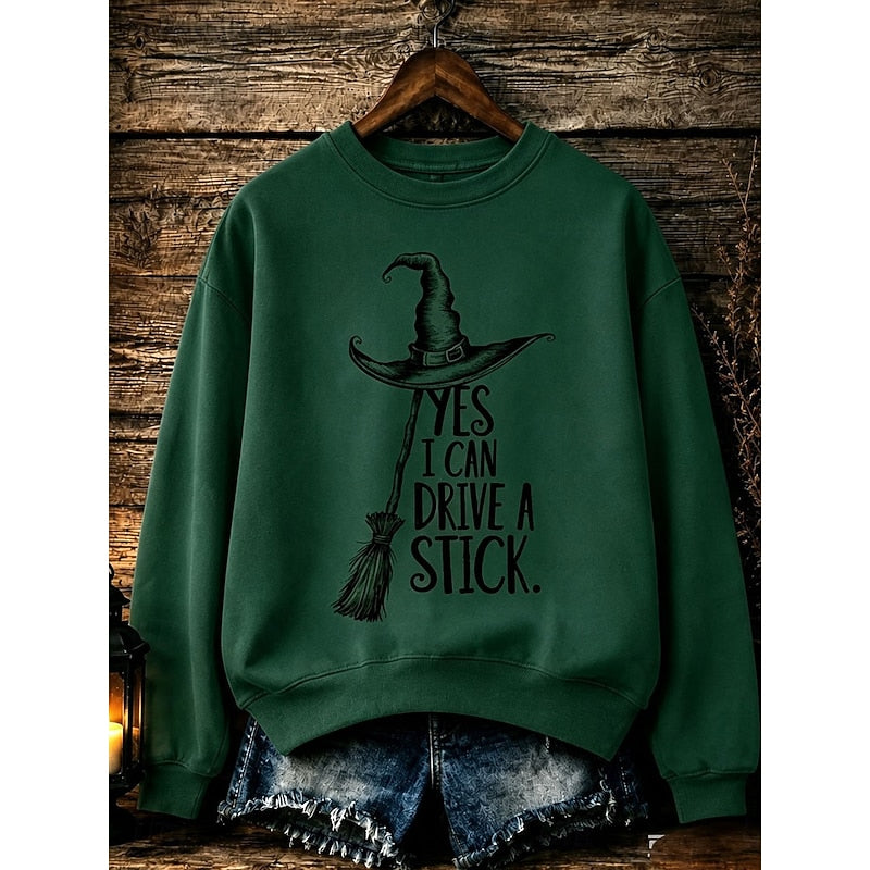 Women's Halloween Witch Graphic Sweatshirt