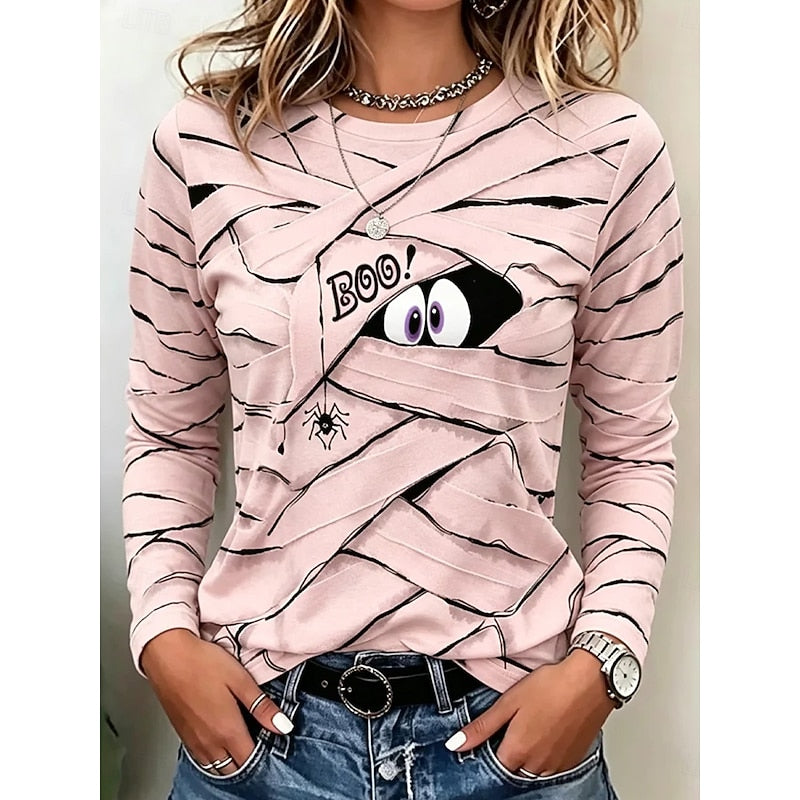 Women's Mummy-Graphic Long-Sleeve Top