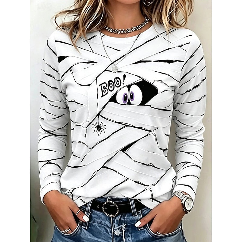 Women's Mummy-Graphic Long-Sleeve Top