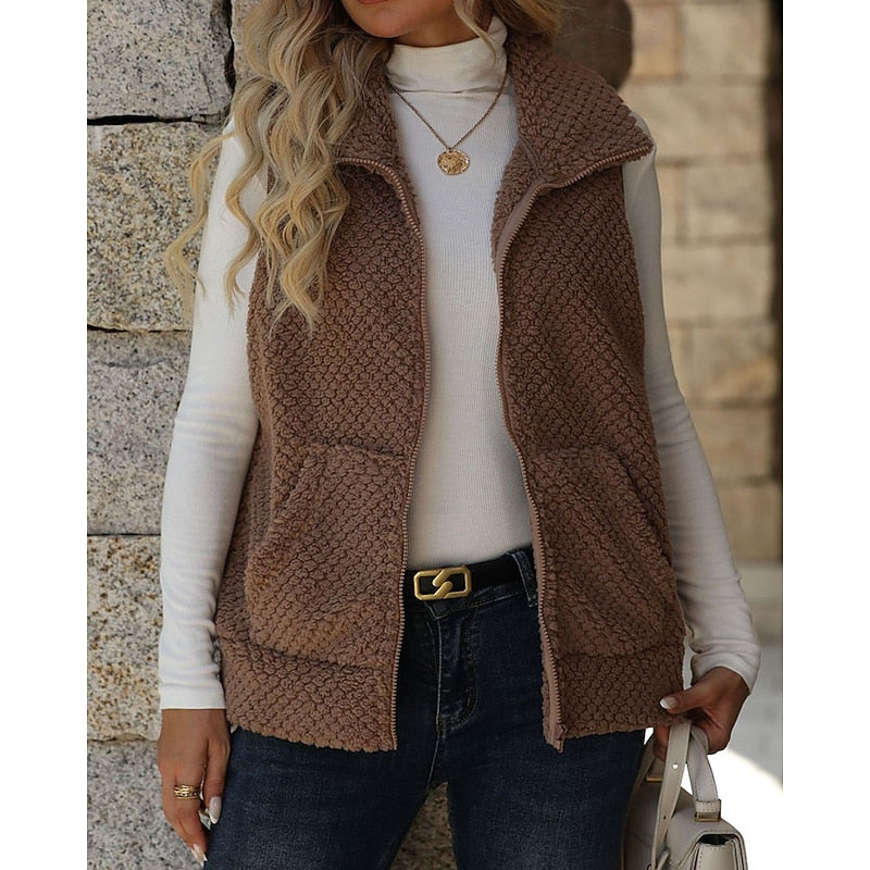 Women's Textured Zip Vest