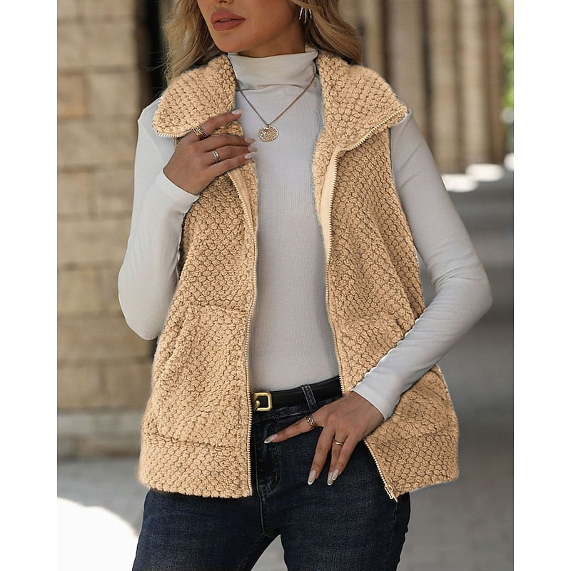 Women's Textured Zip Vest