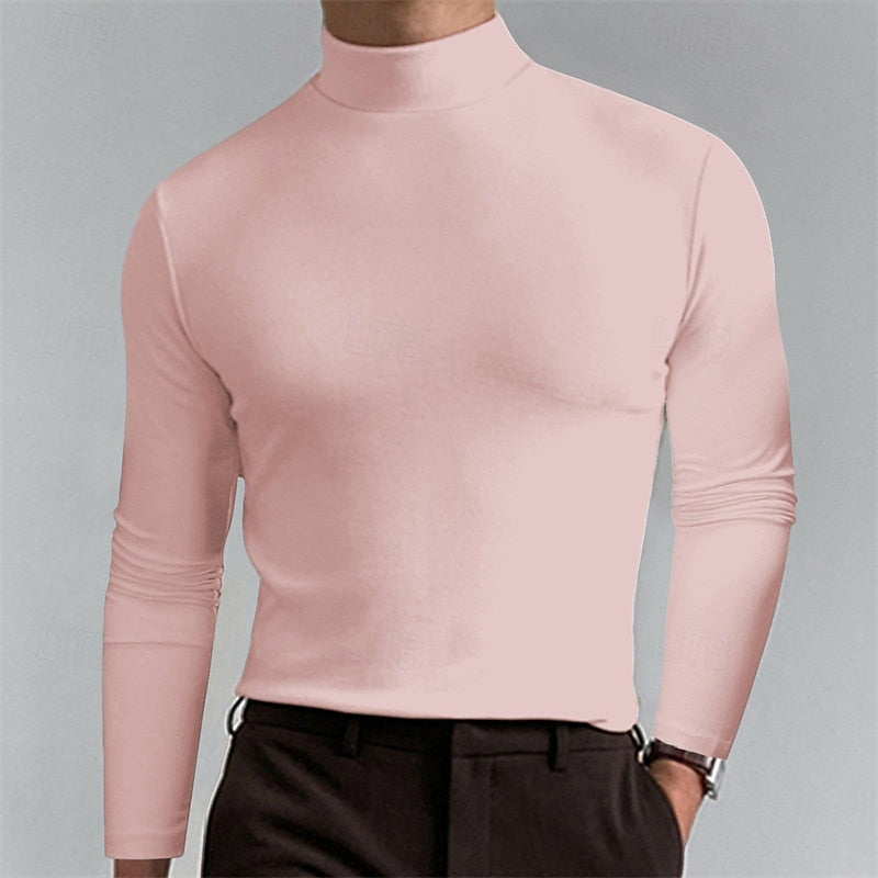 Men's Mock-Neck Long-Sleeve Knit Top