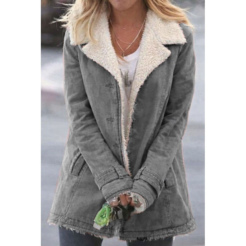 Women's Textured-Trim Coat