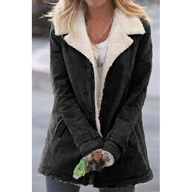 Women's Textured-Trim Coat