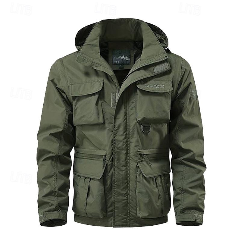 Men's Multi-Pocket Collared Zip Jacket