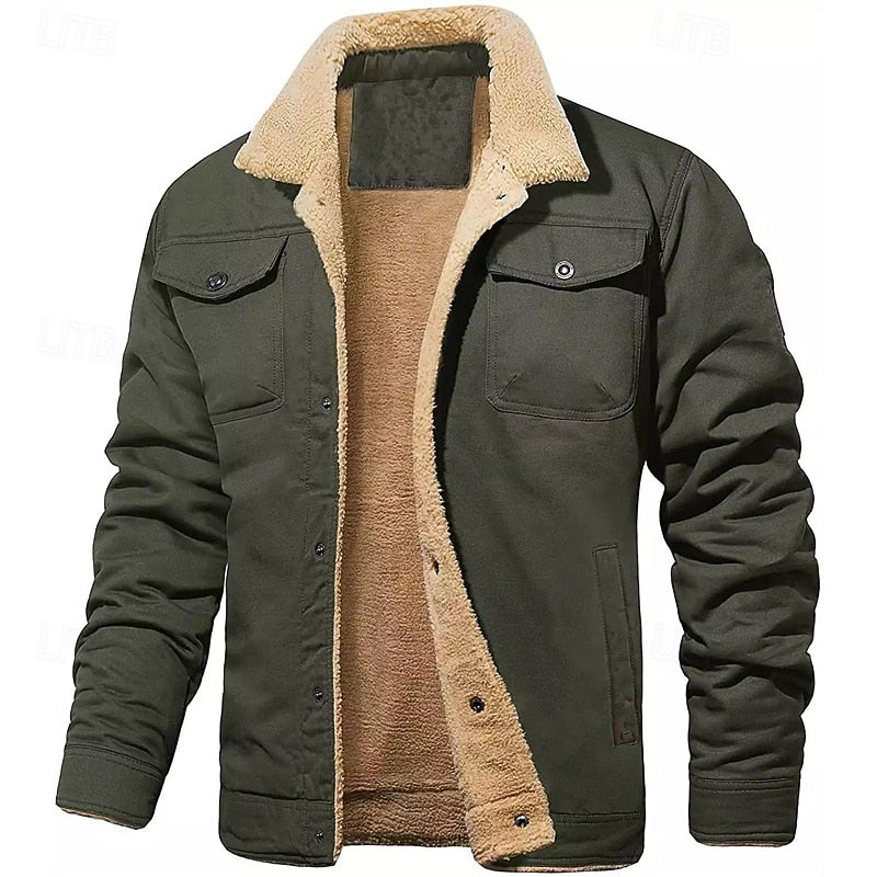 Men's Textured-Trim Trucker Jacket