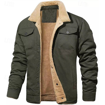Men's Textured-Trim Trucker Jacket