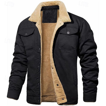 Men's Textured-Trim Trucker Jacket