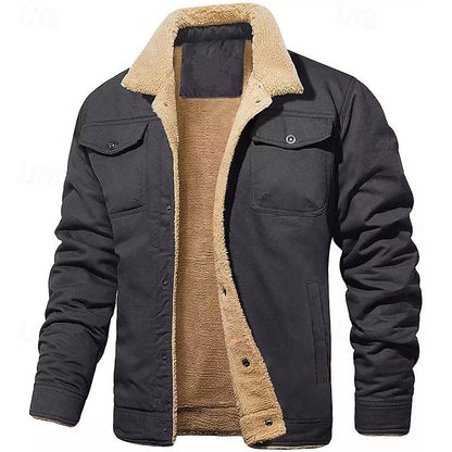 Men's Textured-Trim Trucker Jacket