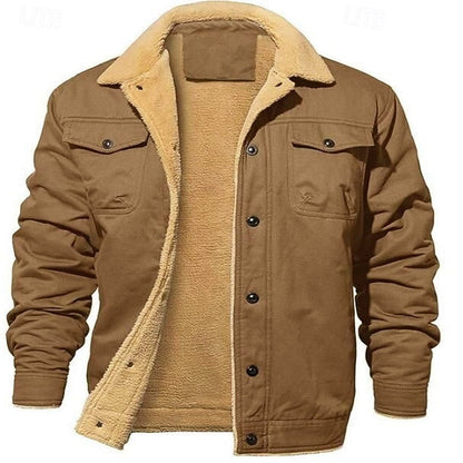 Men's Textured-Trim Trucker Jacket