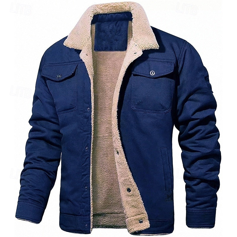 Men's Textured-Trim Trucker Jacket