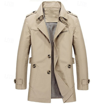 Men's Single-Breasted Trench Coat
