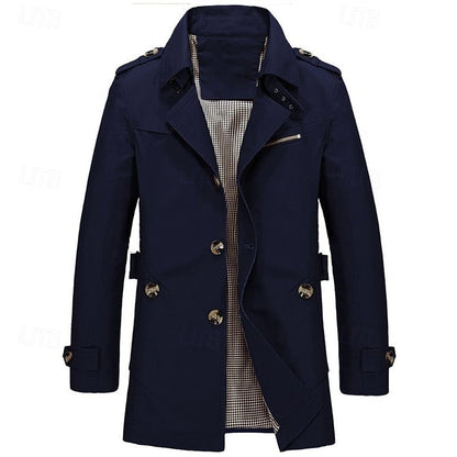 Men's Single-Breasted Trench Coat