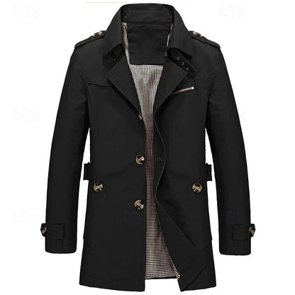 Men's Single-Breasted Trench Coat