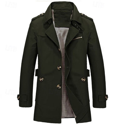 Men's Single-Breasted Trench Coat