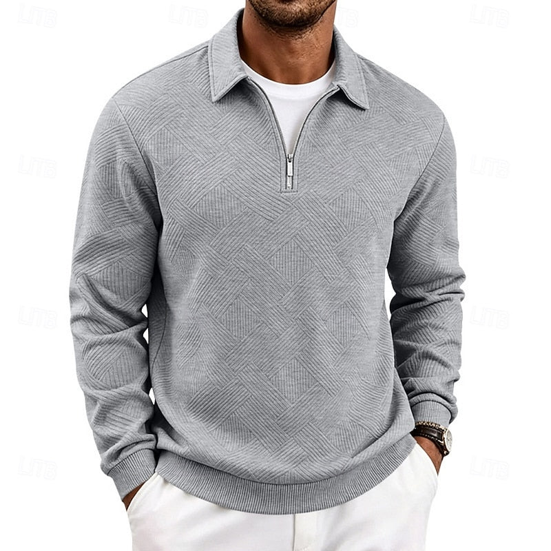 Men's Textured Quarter-Zip Pullover
