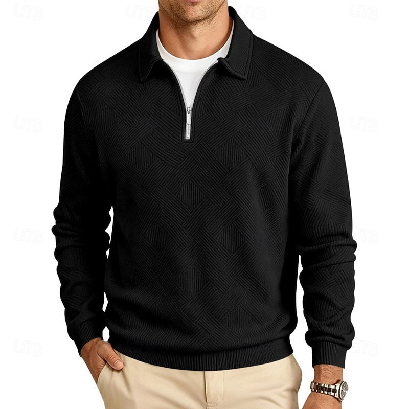 Men's Textured Quarter-Zip Pullover