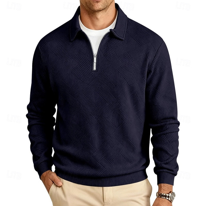 Men's Textured Quarter-Zip Pullover