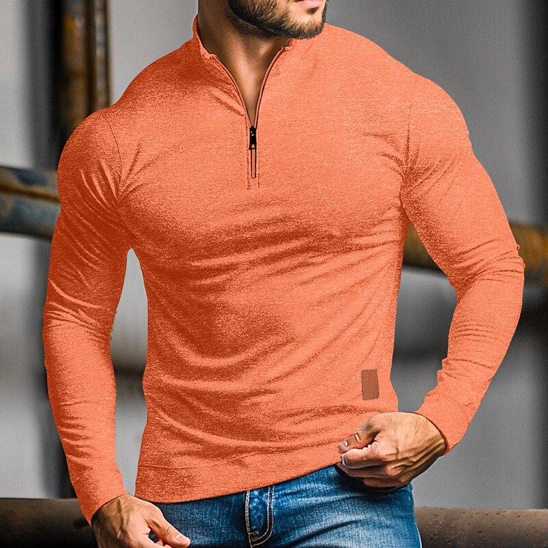 Men's Quarter-Zip Long-Sleeve Polo