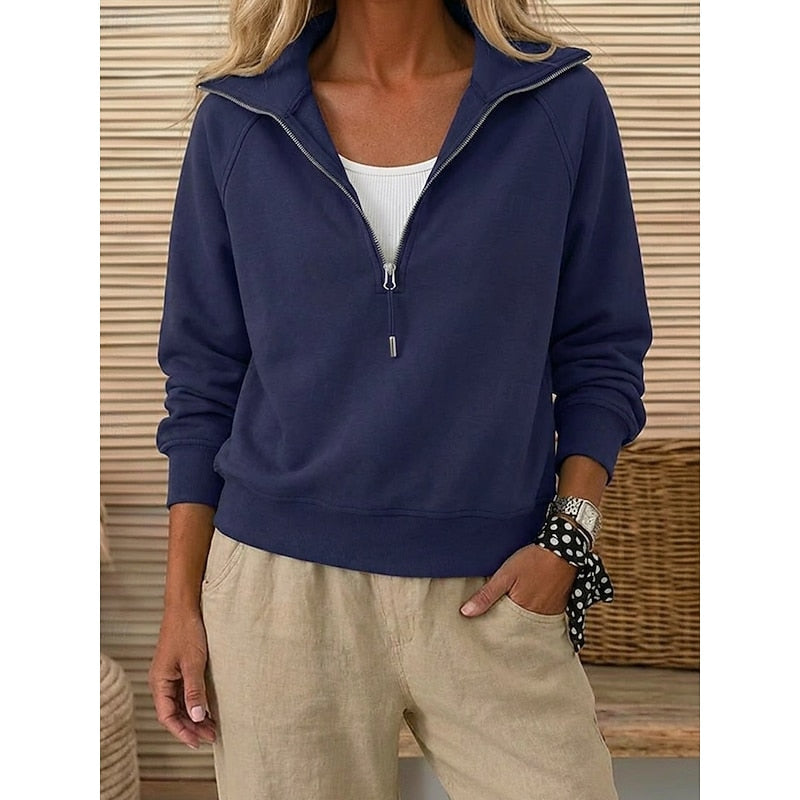 Women's Quarter-Zip Lapel Sweatshirt