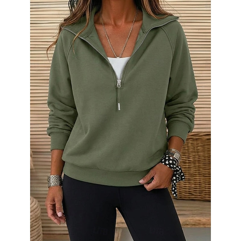 Women's Quarter-Zip Lapel Sweatshirt