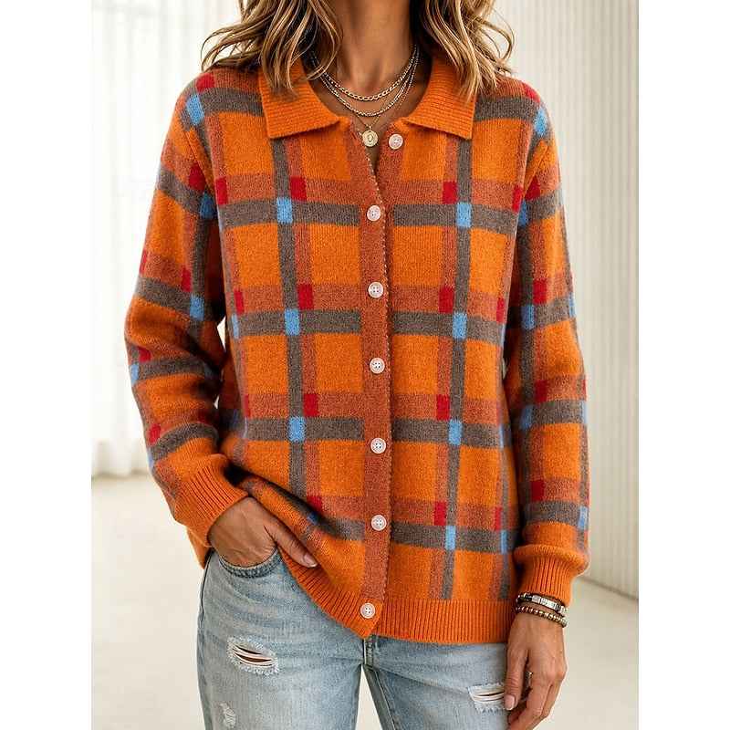 Women's Plaid Button-Front Shirt with Chest Pockets