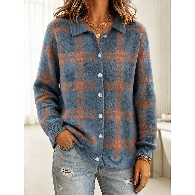 Women's Plaid Button-Front Shirt with Chest Pockets