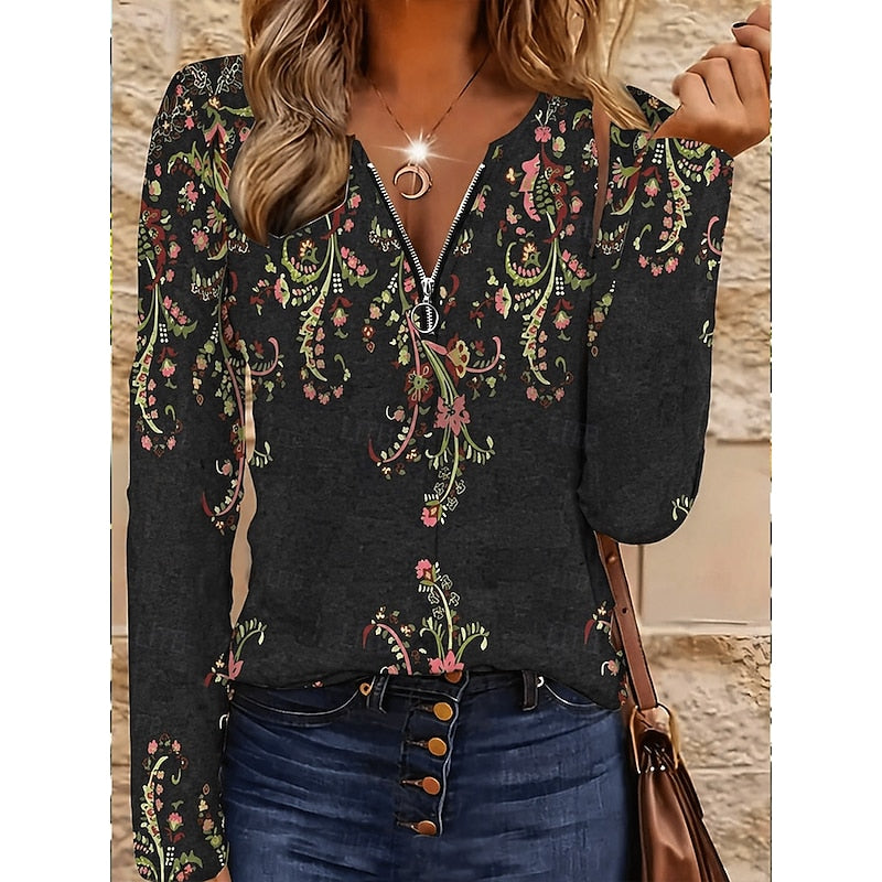 Women's Quarter-Zip Long-Sleeve Top