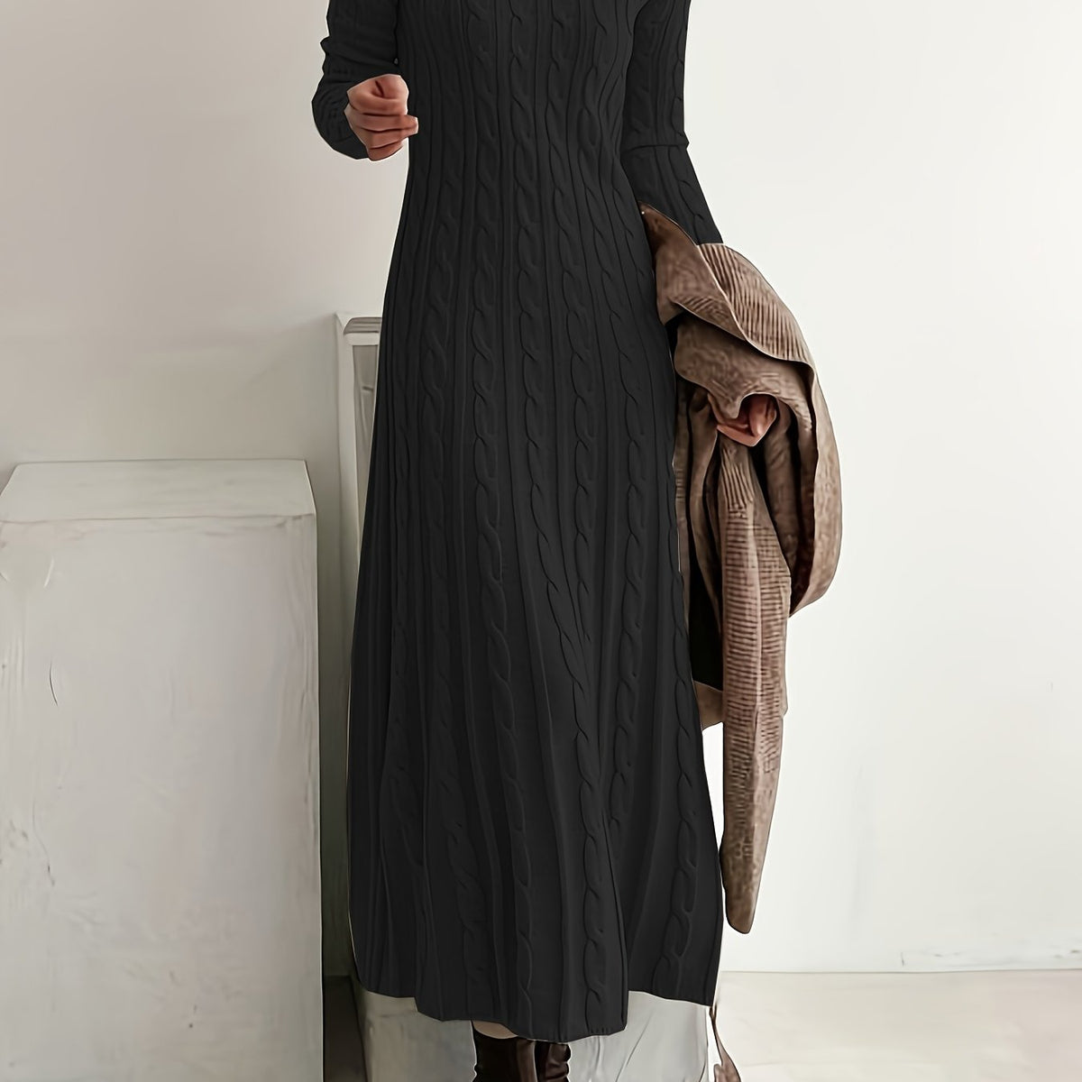 Women's Cable-Knit Maxi Dress