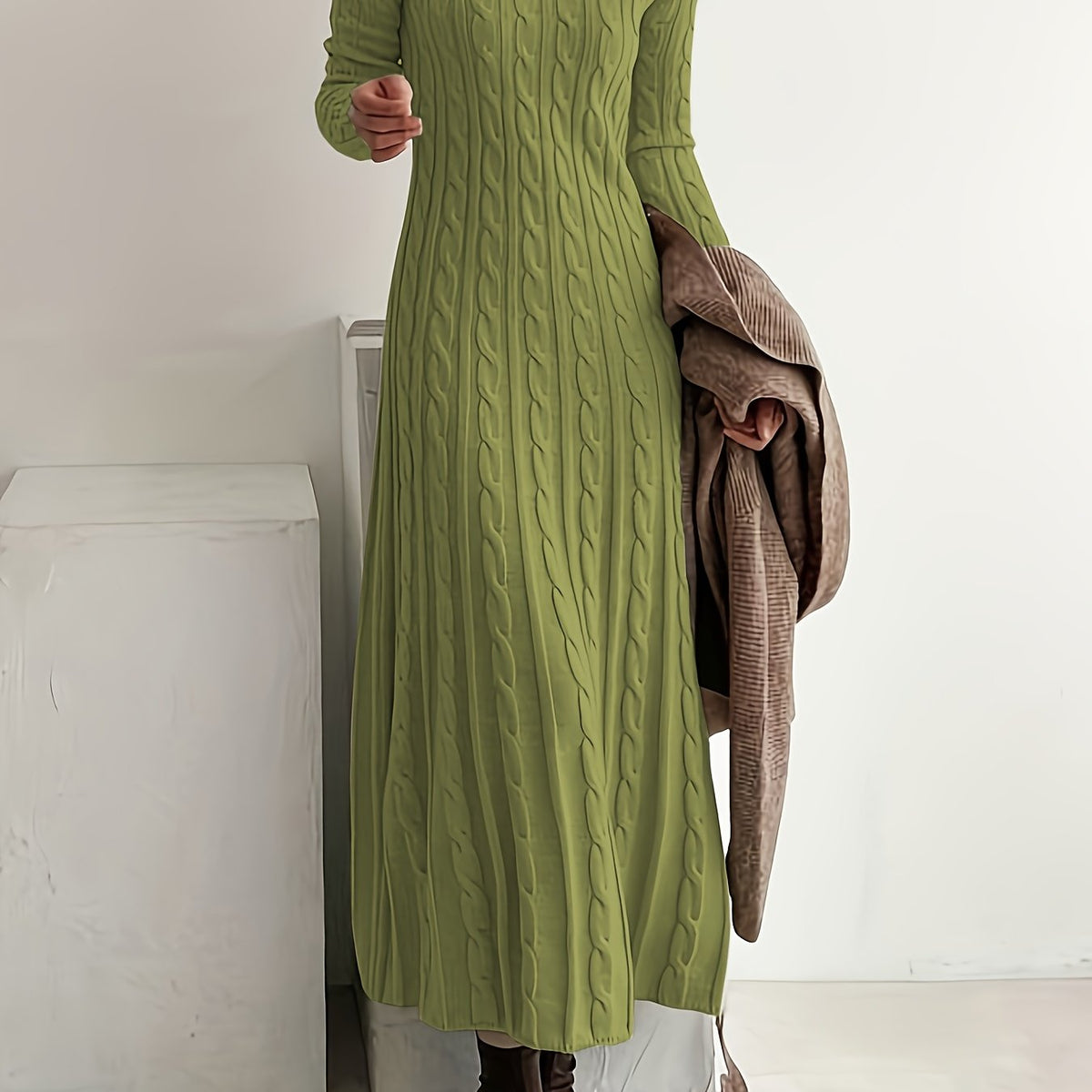 Women's Cable-Knit Maxi Dress