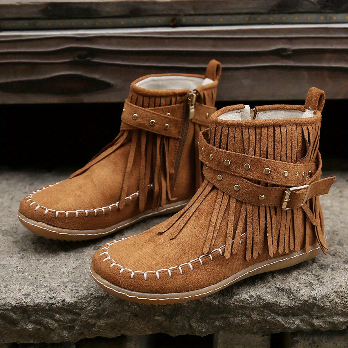 Women's Fringed Western Ankle Boots