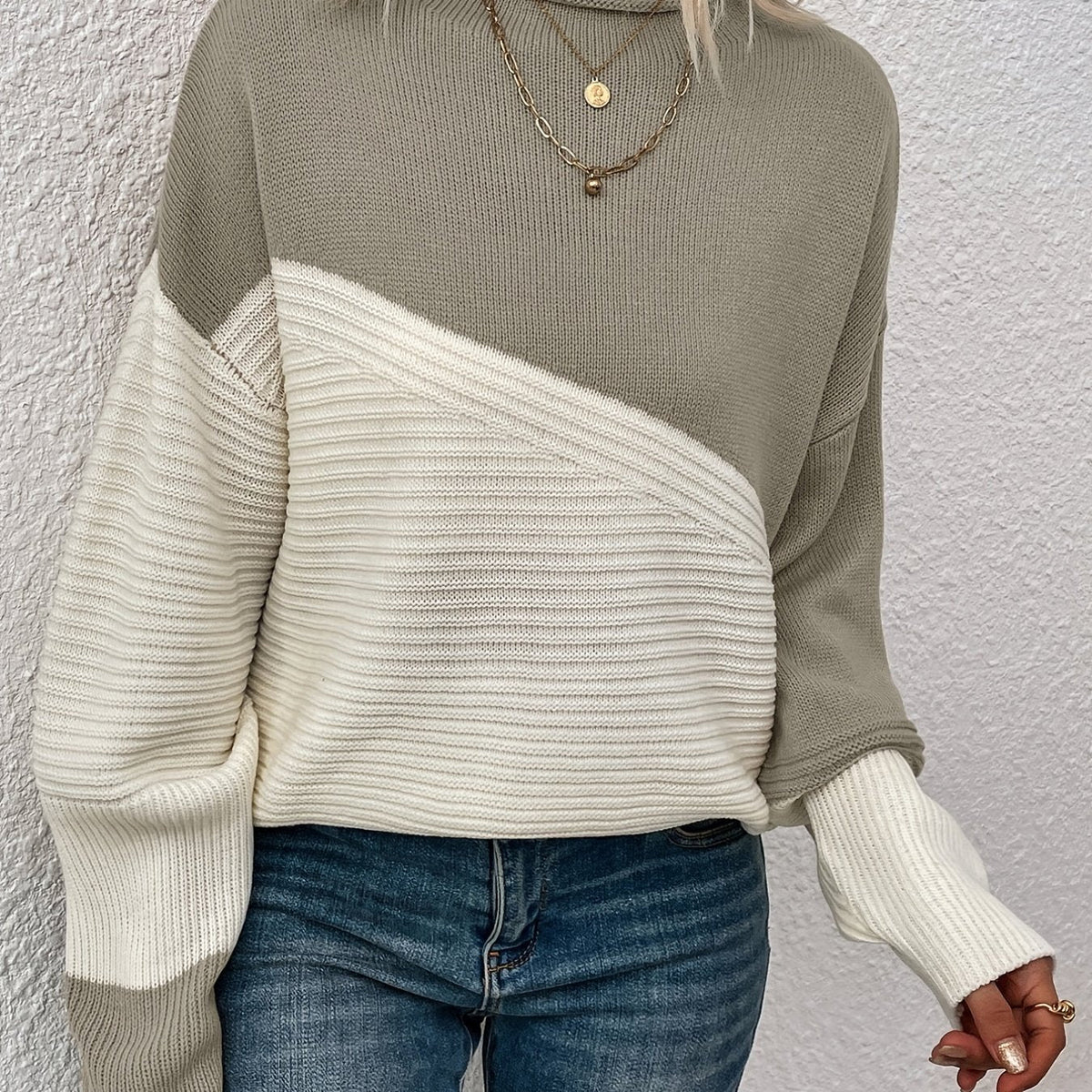 Women's Color Block Relaxed Sweater