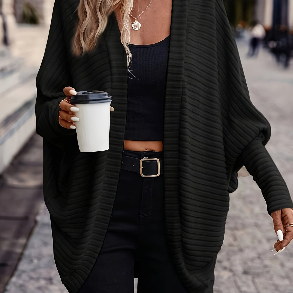 Women's Relaxed Open-Front Cardigan