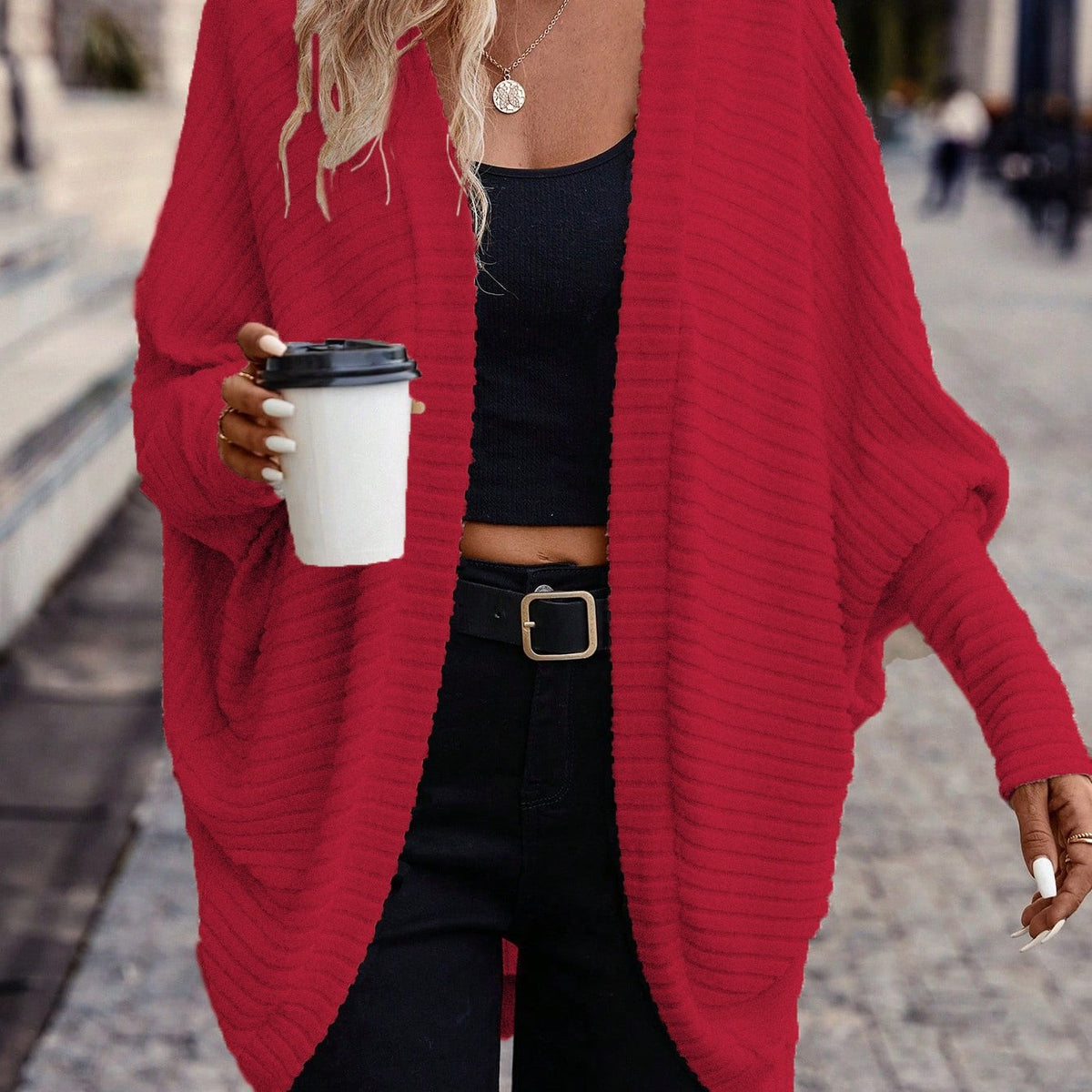 Women's Relaxed Open-Front Cardigan