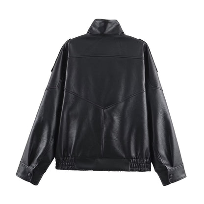 Women's Asymmetric Zip Jacket with High Collar