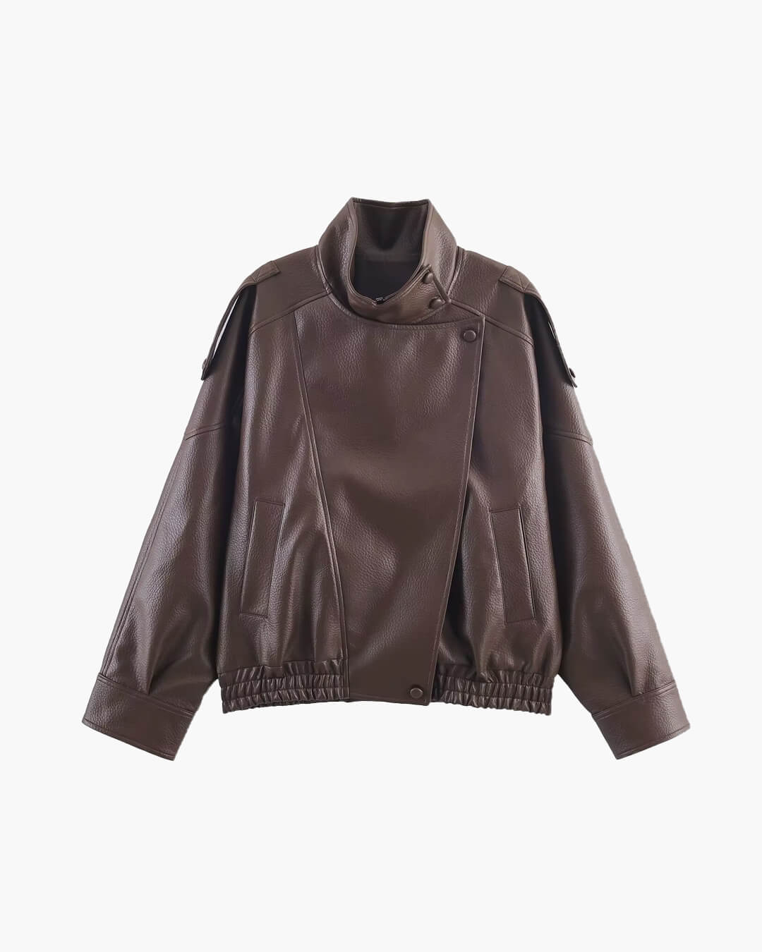 Women's Asymmetric Zip Jacket with High Collar