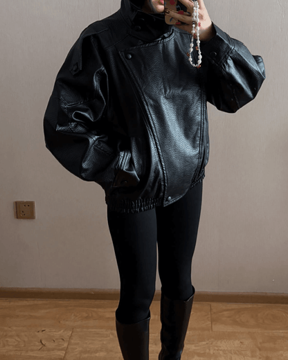 Women's Asymmetric Zip Jacket with High Collar