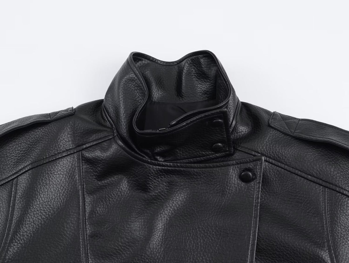 Women's Asymmetric Zip Jacket with High Collar
