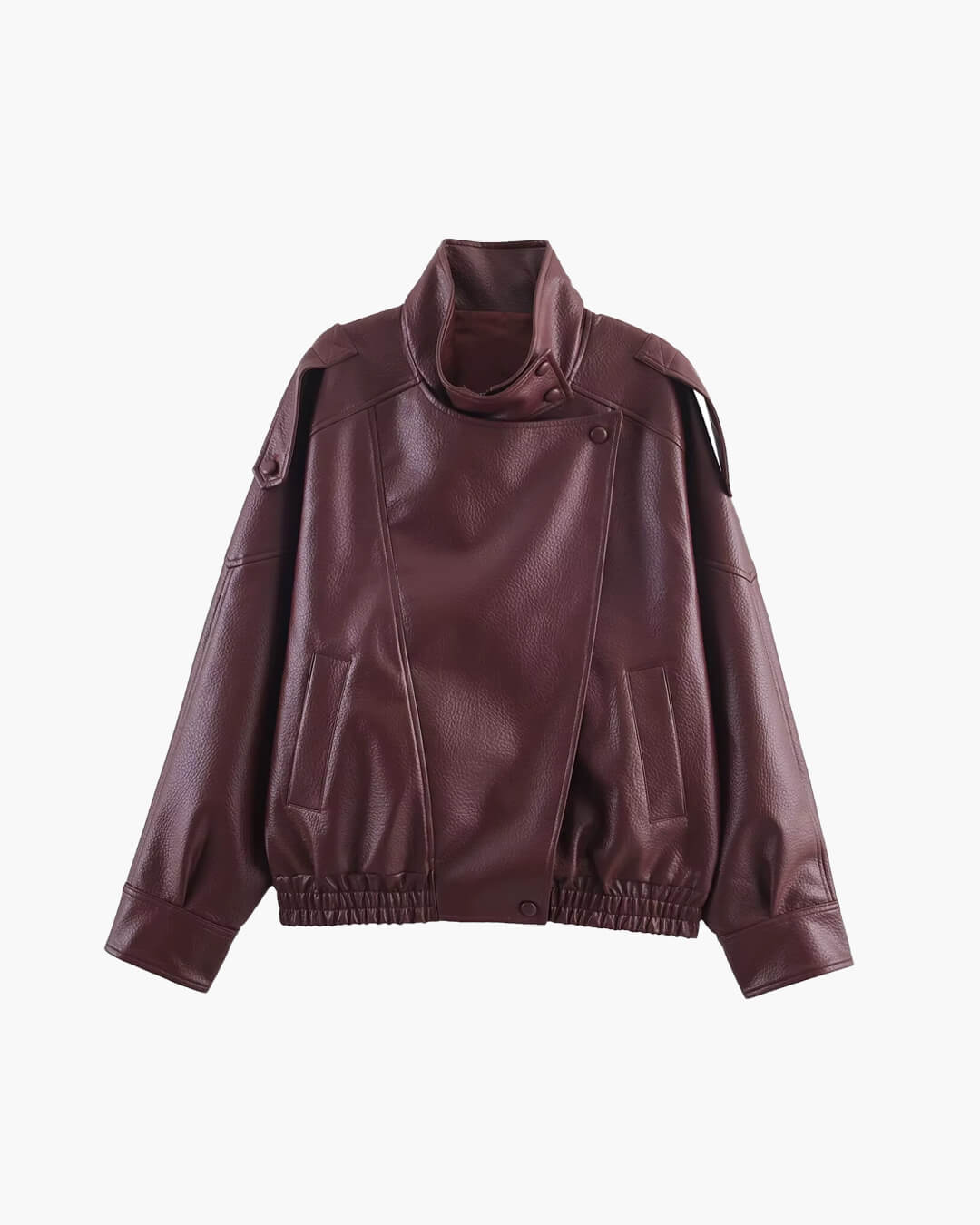Women's Asymmetric Zip Jacket with High Collar